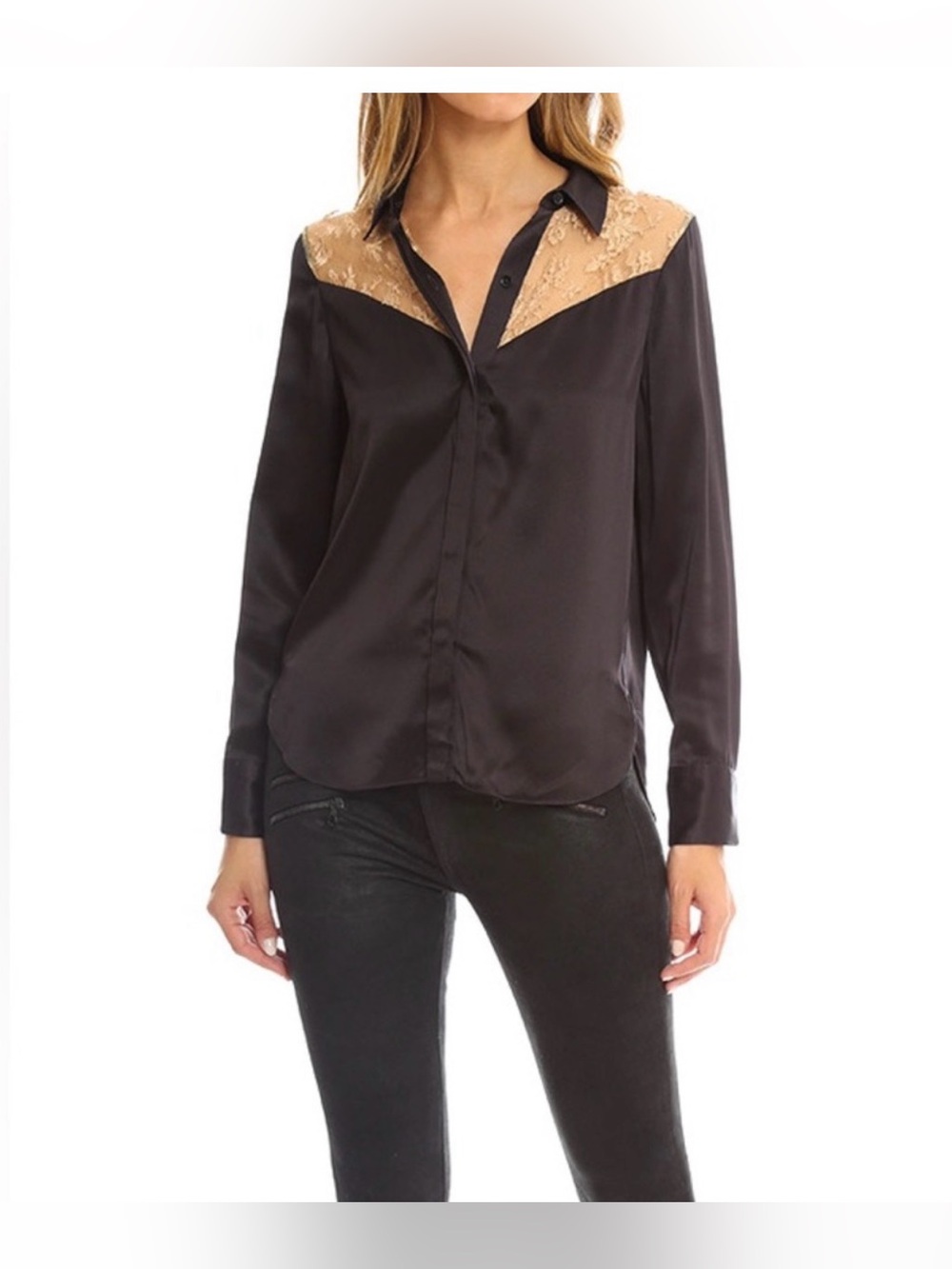 Rag & bone Black Licorice Angela Shirt Blouse NWT Women’s Size Small New